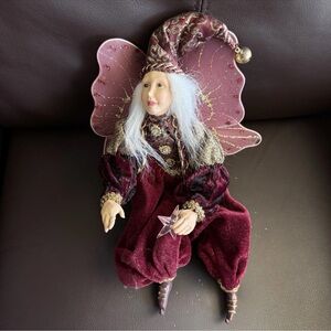 NWT Vintage Winward Holidays Fairy Holiday Doll Velvet Shelf Sitter Figurine